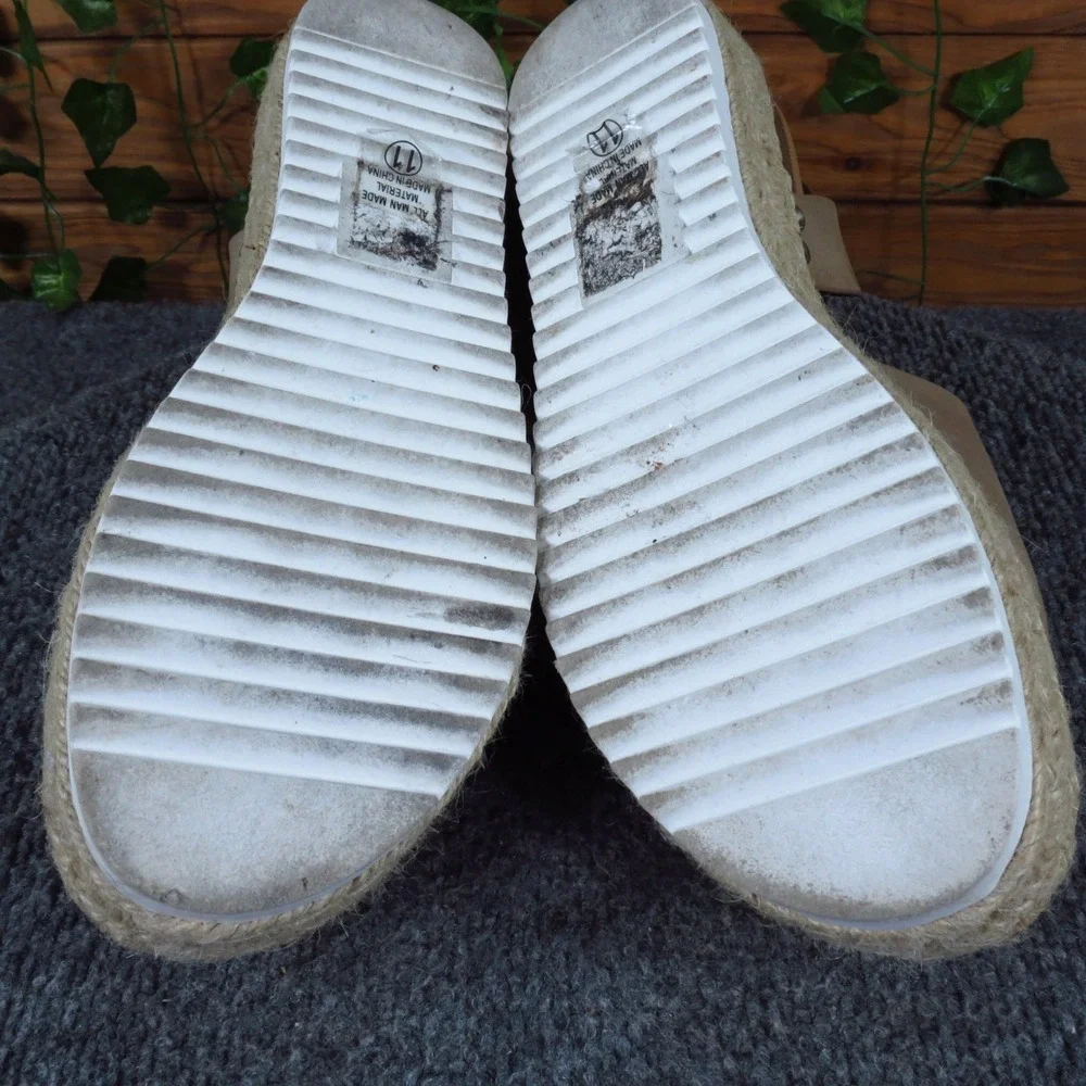 Soda Topic-S‎ Women Platform Espadrille Wedge Sandals Size 11 Casual Taupe Tan